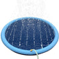 150cm Pet Play Water Spray Splash Mat Inflatable Sprinkler Cushion Pads Outdoor Garden Fountain Toy Tub Swimming Pool for Kids And Dog Portable Inflatable Water Toy Paddling Pools for Pets Inflatable Splash Sprinkler Pad