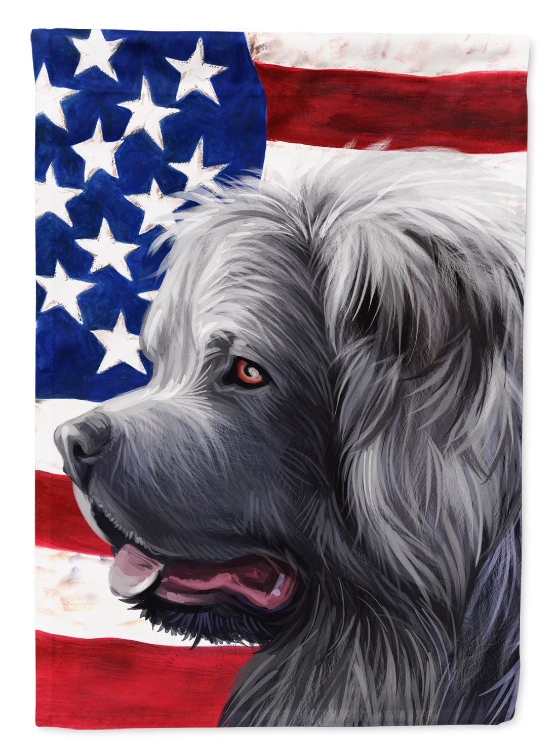 Caucasian Shepherd Dog American Flag Garden Flag Mailbox Decorative Yard Banner Outside Patio Artwork for Flower Beds, Garden Size, Multicolor