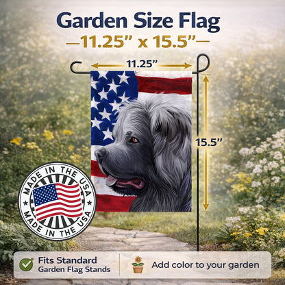 Caucasian Shepherd Dog American Flag Garden Flag Mailbox Decorative Yard Banner Outside Patio Artwork for Flower Beds, Garden Size, Multicolor