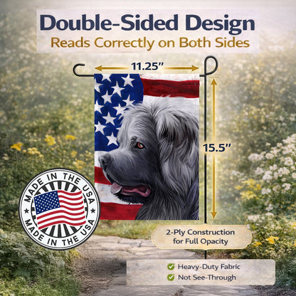 Caucasian Shepherd Dog American Flag Garden Flag Mailbox Decorative Yard Banner Outside Patio Artwork for Flower Beds, Garden Size, Multicolor