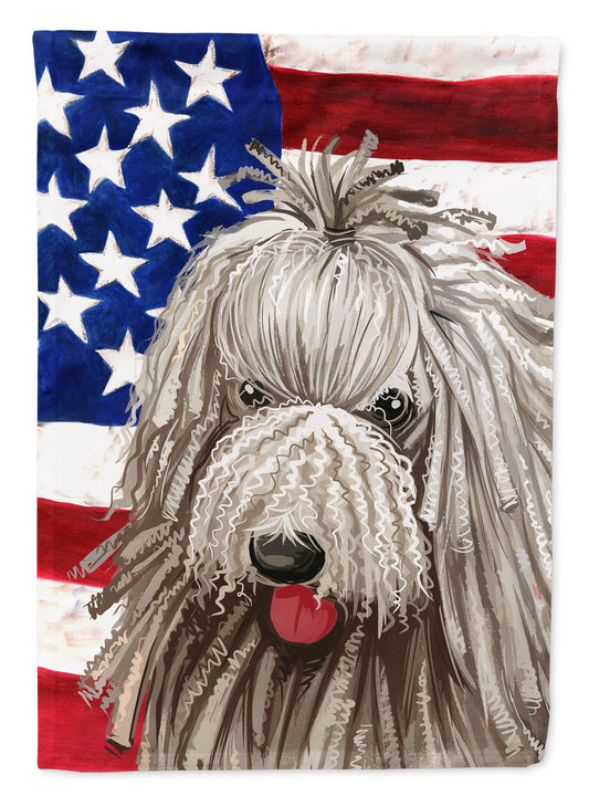 Komondor American Flag Garden Flag Mailbox Decorative Yard Banner Outside Patio Artwork for Flower Beds, Garden Size, Multicolor
