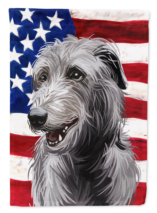 Scottish Deerhound Dog American Flag Garden Flag Mailbox Decorative Yard Banner Outside Patio Artwork for Flower Beds, Garden Size, Multicolor