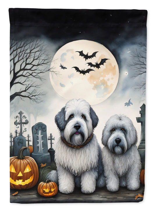 Old English Sheepdog Spooky Halloween Garden Flag Mailbox Decorative Yard Banner Outside Patio Artwork for Flower Beds, Garden Size, Multicolor