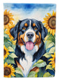 Bernese Mountain Dog in Sunflowers Garden Flag Mailbox Decorative Yard Banner Outside Patio Artwork for Flower Beds, Garden Size, Multicolor
