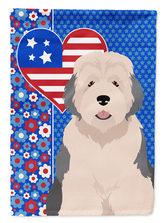 Old English Sheepdog USA American Garden Flag Mailbox Decorative Yard Banner Outside Patio Artwork for Flower Beds, Garden Size, Multicolor