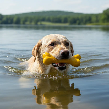 PUP-X Rubber Bone Dog Toy - Durable, Floats, Chew Toy for Large Dogs | USA
