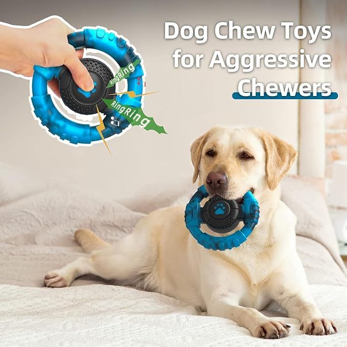 Chew Toys for Medium Large Breed, Tough Dog Toys for Aggressive Chewers, Indestructible Squeaky Dog Chew Toys to Keep Them Busy, Outdoor Puppy Toys,Birthday